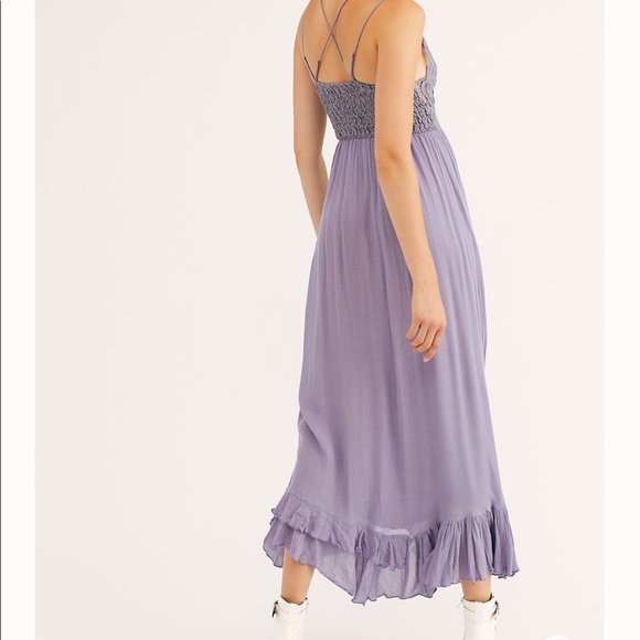 ONE LEFT! Free People Adella Maxi Slip Dress Slate - Picture 2 of 9